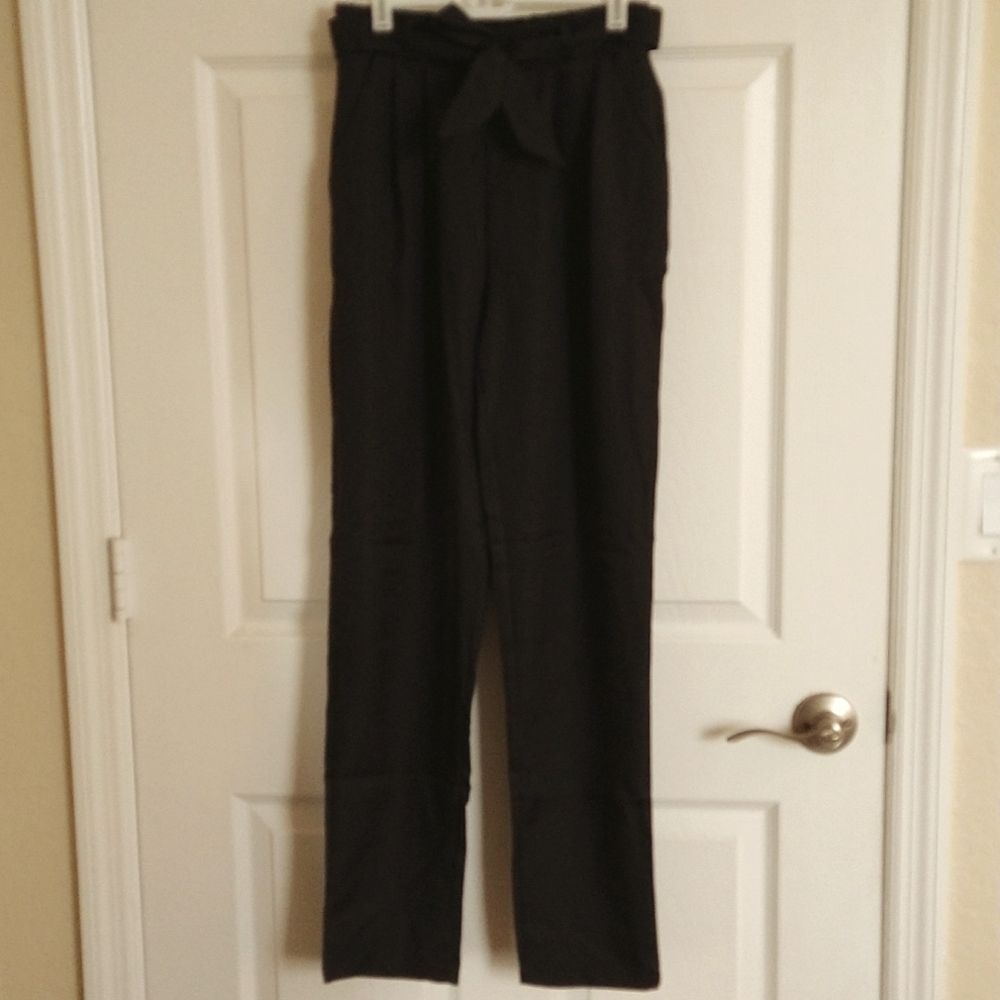 Really cute white top and black pants